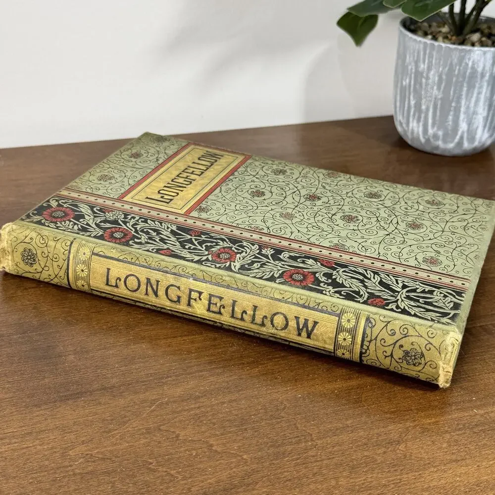 Antique Henry Wadsworth Longfellow Decorative Cloth Hardcover Victorian 1891